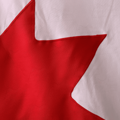 Appliqued Canada Flag - Zoom In